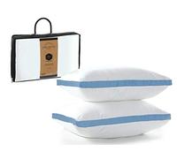 Pillows | Gusset Pillows | Pillow Inserts | Pillows 2 Pack | 20 x 36 in / 51 x 91 cm | Luxurious Hotel Collection | Pillow Pad Inner Stuffer, Virgin Ball Fiber Filling (20 x 36 | White-Sky Blue)