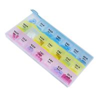 Pills Box 14 Slots 7 Days Weekly Tablet Medicine Box Holder Storage Organizer (2 Rows)