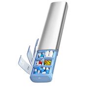 Pills Organizers Aluminum Alloy Materials with Multiple Compartments Portable for Home Use Efficient Medicine Management Pills Dispenser