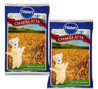 Pillsbury Chakki Fresh Atta | 100% Pure and Natural | Full of Fibre | Make Rotis & Chappatis | Traditional Indian Flour | Nutritious | Healthy | Vegetarian | 5 KG Bag (Pack of 2)