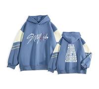 Pilostike Stray Kids Hoodie Bangchan Felix Hyunjin Lee Know Sweatshirt for Stray Kids Kpop Merch Sweater, Blue, L