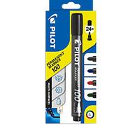 Pilot 100 Permanent Marker Fine Bullet 1 mm Assorted Non Refillable Pack of 4