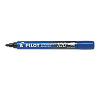 Pilot 100 Permanent Marker Fine Bullet - 1 mm Blue Non Refillable Pack of 12