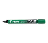 Pilot 100 Permanent Marker Fine Bullet - 1 mm Green Non Refillable Pack of 12