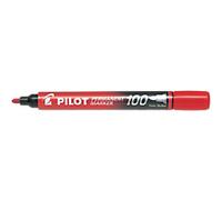 Pilot 100 Permanent Marker Fine Bullet - 1 mm Red Non Refillable Pack of 12