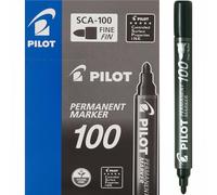 Pilot 100 Permanent Marker Pen Bullet Tip Black Ink Box of 12
