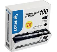 Pilot 100 Series, 4.5mm Bullet Tip Permanent Marker- Black (Box of 20)