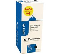Pilot 3131910516538 V7 Hi-Tecpoint Liquid Ink Roller Pen - Black (Pack of 20)