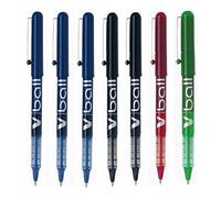 PILOT -7 V-BALL 0.5 Markers (3 Blue, 2 Black, 1 Red and 1 Green)
