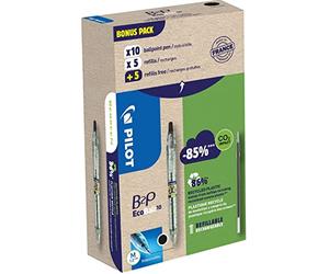 PILOT 94296 Bonuspack 10 Pens +10 Refill B2P, Ecoball Tip, 1 mm, Black, 32