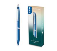 Pilot Pen Ballpoint Acro 1000 - Premium Refillable Retractable - Black Ink Medium - Sky Blue Gift Box