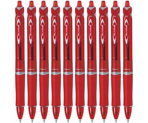 Pilot Acroball Begreen Ballpoint Pens Medium 1.0mm Tip Pack of 10 Red