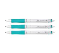 Pilot Acroball Pure White Grip Retractable Ballpoint Pens Pack of 3 Green 0.4 mm 1.0
