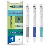 PILOT Acroball Pure White Retractable Ballpoint Pen - Begreen Range 79% Recycled - Pack of 3 Pens - Medium 1.0mm Nib - Ideal for Writing, School, Home, Revision, Office. (Mixed)