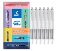 Pilot Acroball Pure White Retractable Ballpoint Pen Black Pack of 6