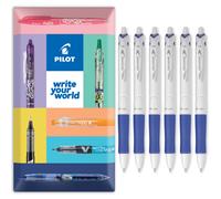 Pilot Acroball Pure White Retractable Ballpoint Pen Blue Pack of 6