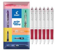 Pilot Acroball Pure White Retractable Ballpoint Pen Red Pack of 6