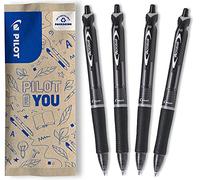 PILOT - Acroball Retractable Ballpoint Pen 1.0mm - Black Ink - Pack of 4 | SMOOTH & RELIABLE: Acroball retractable ballpoint pens with smooth hybrid black ink for effortless everyday writing.