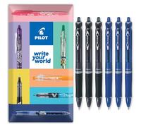PILOT Acroball Retractable Ballpoint Pen - Begreen Range 79% Recycled - Pack of 6 Pens - Fine 0.7mm Nib - In Envelope Gift Packaging - Ideal for Writing, School, Home, Office. (Mixed)