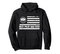 Pilot Airline Pilot US American Flag Patriotic Retro Pullover Hoodie