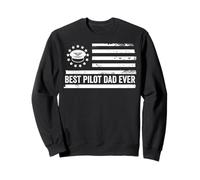 Pilot Airline Pilot US American Flag Patriotic Retro Sweatshirt