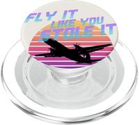 Pilot Airplane Retro Fly It Like You Stole It PopSockets PopGrip for MagSafe