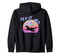 Pilot Airplane Retro Fly It Like You Stole It Zip Hoodie