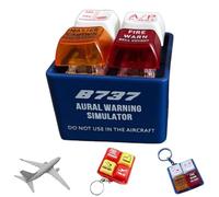 Pilot and Crew Alert Keychain EGPWS Warning Sound Simulator,Airplane Emergency Alert Keychains,Glowing Cockpit Safety Button (b737)