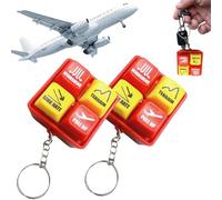 Pilot and Crew Alert Keychain EGPWS Warning Sound Simulator, Airplane Emergency Alert Keychains, LED Cockpit Safety Button, Keychain Master And Fire Warning Pushbutton, Aviation Cockpit Safety Button