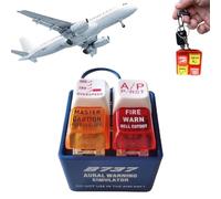 Pilot and Crew Alert Keychain EGPWS Warning Sound Simulator, Airplane Emergency Alert Keychains, LED Cockpit Safety Button, Keychain Master And Fire Warning Pushbutton, Aviation Cockpit Safety Button