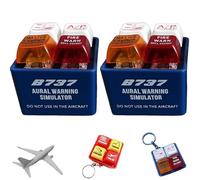 Pilot and Crew Alert Keychain EGPWS Warning Sound Simulator, Airplane Emergency Alert Keychains, LED Cockpit Safety Button (B737*2)