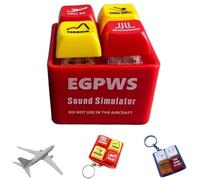 Pilot and Crew Alert Keychain EGPWS Warning Sound Simulator, Airplane Emergency Alert Keychains, LED Cockpit Safety Button (EGPWS)