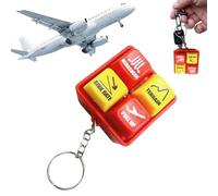 Pilot and Crew Alert Keychain EGPWS Warning Sound Simulator, Airplane Emergency Alert Keychains, LED Cockpit Safety Button, Keychain Master And Fire Warning Pushbutton, Aviation Cockpit Safety Button
