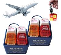 Pilot and Crew Alert Keychain EGPWS Warning Sound Simulator, Airplane Emergency Alert Keychains, LED Cockpit Safety Button, Keychain Master And Fire Warning Pushbutton, Aviation Cockpit Safety Button