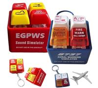 Pilot and Crew Alert Keychain EGPWS Warning Sound Simulator,Airplane Emergency Alert Keychains With Led Light,Glowing Cockpit Safety Button,Aviations Cockpit Safety Button Keychains for Aviation Fans