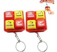 Pilot and Crew Alert Keychain Egpws Warning Sound Simulator, Aviation Cockpit Safety Button with Bright LED Light, Glowing Emergency Alert Keychains Fire for Aviation Fans (2PCS)