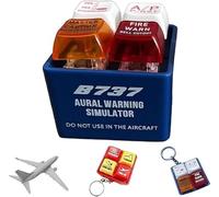 Pilot and Crew Alert Keychain Egpws Warning Sound Simulator, Glowing Cockpit Safety Button, Airplane Emergency Alert(B737)