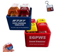 Pilot and Crew Alert Keychain EGPWS Warning Sound Simulator, Keychain Master And Fire Warning Pushbutton, Aviation Cockpit Safety Button, Glowing Emergency Alert With Led Light (Mix)