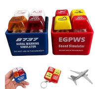 Pilot and Crew Alert Keychain Egpws Warning Sound Simulator, Tiny Aviation Cockpit Keychain with Bright LED Light(EGPS+B737)