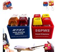 Pilot And Crew Alert Keychain EGPWS Warning Sound Simulator, Warning Sound Simulator,Warning Sound Simulator,Glowing Emergency Alert Keychains Fire For Aviation Fans,Keychain Master (Red+Blue)