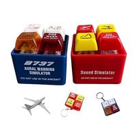 Pilot And Crew Alert Keychain Warning Sound Simulato With Bright Led Light, Glowing Cockpit Safety Button, Interesting keychains for Stress Relief for Aviation Fans (2pcs)