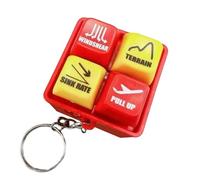 Pilot And Crew Alert Keychain With Flashes LED Lights Fidget Toys Adults 5.5x5.5x5cm With Multi-mode Sound Effect Switching Simulate Takeoff Prompts Landing Alarms Mini Aviation Cockpit Safety Button