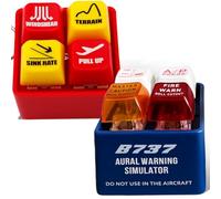 Pilot And Crew Alert Keychain With Realistic Cockpit Design And Light Effects Simulates Egpws Warnings Keychain Remove Before Flight Keyring Aviation Accessories Personalised Gifts For Men (Red+Blue)