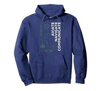 Pilot Aviate Navigate Communicate Aviation Pullover Hoodie, Adult Unisex, Navy Blue, XX-Large