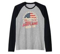 Pilot Aviation Airplane Mode On Raglan Baseball Tee