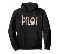 Pilot Aviation Word Art Cockpit Instrument Pullover Hoodie