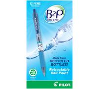 Pilot B2P Bottle 2 Pen Retractable Ballpoint Pens Fine Point Blue Ink Dozen (34601)