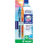 PILOT B2P Colors - Bottle to Pen Refillable & Retractable Rolling Ball Gel Pen Made From Recycled Bottles Fine Point Assorted Color G2 Inks 2-Pack