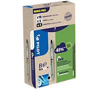 Pilot B2P Ecoball Ballpoint Pen Black Medium 0.4 mm Pack of 10 Pens and 10 Refills