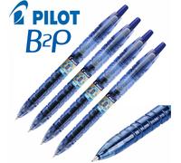 Pilot B2P Gel Ink Rollerball Pen Begreen Recycled Pen Medium Tip Set of 5 Blue